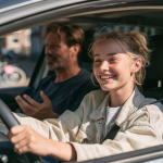 lachende-vrouw-met-rijinstructeur-in-auto